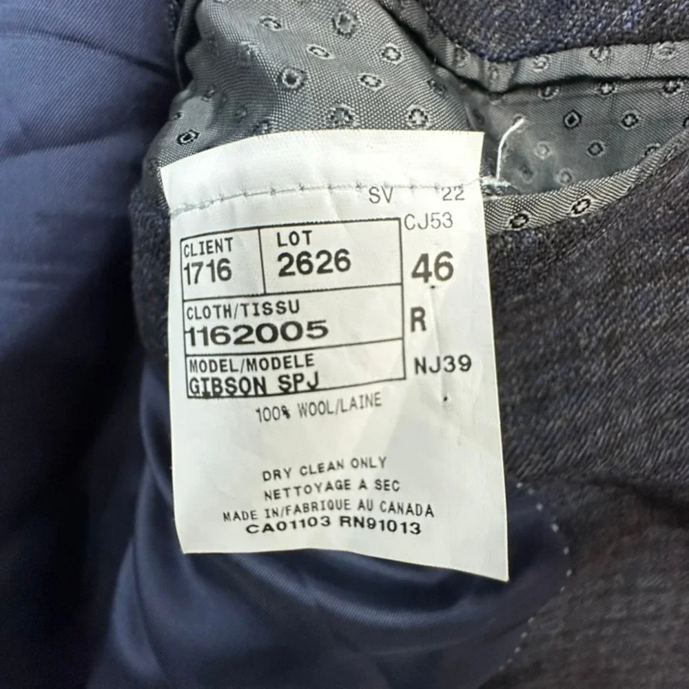 Jack Victor Gibson SPJ Men's 46R 100% Wool Blue Plaid Sport Coat Blazer Canada